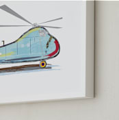 "Helicopter Aircraft" - Art Print in skylar by Rebecca Marchese - Frame Close-up