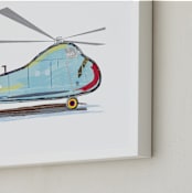 "Helicopter Aircraft" - Art Print in skylar by Rebecca Marchese - Frame Close-up