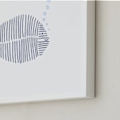 "Lined Animal Fish" - Art Print in OCEAN BLUE by Jayne Alfieri - Frame Close-up