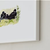 "Lounging Gorillas" - Art Print in Jungle Green by Haley Mistler - Frame Close-up