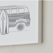 "Beaching 3" - Art Print in misty gray by Rebecca Marchese - Frame Close-up