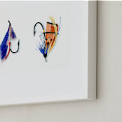 "On the Fly 4" - Art Print in Royal Blue by Stacey Brod - Frame Close-up