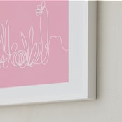 "Line Cactus" - Art Print in Pale Pink by Jenn Rice - Frame Close-up