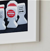 "Transportation Signs" - Art Print in Ruby Red by Mary Ann Glynn-Tusa - Frame Close-up