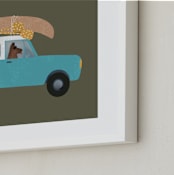 "Denver Travel Dogs" - Art Print in Avocado by Jenna Holcomb - Frame Close-up