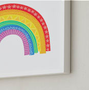 "Rad Rainbow" - Art Print in Rainbow by Jessie Steury - Frame Close-up