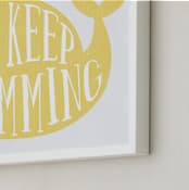 "Keep Swimming" - Art Print in Lemon yellow by Johanna Phillips Huuva - Frame Close-up