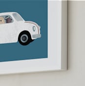"Rome Travel Dogs" - Art Print in Denim by Jenna Holcomb - Frame Close-up