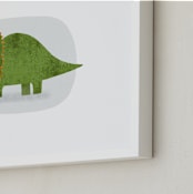"Gentle Triceratops " - Art Print in Apple green by Farinaz Vaseghi - Frame Close-up