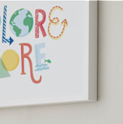 "Explore More" - Art Print in Brights by Jessie Steury - Frame Close-up