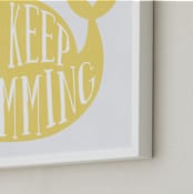 "Keep Swimming" - Art Print in Lemon yellow by Johanna Phillips Huuva - Frame Close-up