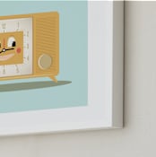 "Mister Clark-Radio" - Art Print in Dijon Yellow by Tanya Lee of Frooted Design - Frame Close-up