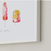 "Oh Popsicle" - Art Print in Melon by Kelly Ventura - Frame Close-up