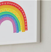 "Rad Rainbow" - Art Print in Rainbow by Jessie Steury - Frame Close-up