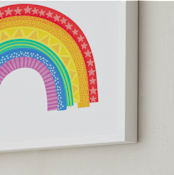 "Rad Rainbow" - Art Print in Rainbow by Jessie Steury - Frame Close-up