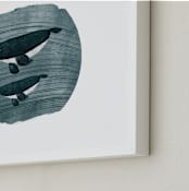 "Narwhals" - Art Print in Deep Blue by Angel Walker - Frame Close-up