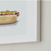"Quite Frankly" - Art Print in brick red by Jackie Graham - Frame Close-up