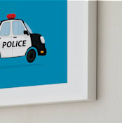 "Cute Police Car" - Art Print in Cruiser Black by Nathan Poland - Frame Close-up