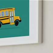 "Cute School Bus" - Art Print in School Bus Yellow by Nathan Poland - Frame Close-up