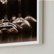 "Wine Bar I" - Art Print in Warm Sepia by Shannon Howard - Frame Close-up