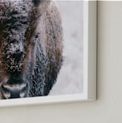 "Where the Buffalo Roam" - Art Print in Brown by Mike Sunu - Frame Close-up