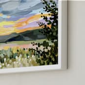 "Twilight over the Grand Tetons" - Art Print in Blue gray by Shina Choi - Frame Close-up