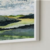 "The Winding River" - Art Print in Honeysuckle Green by Lara Eckerman - Frame Close-up