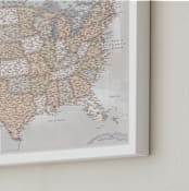 "Detailed map of the USA in rustic styles" - Art Print in Lucille browns by Rosana Laiz Blursbyai - Frame Close-up