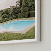 "A Secret Garden Pool" - Art Print in Pool Blue by C. Lorraine Design - Frame Close-up