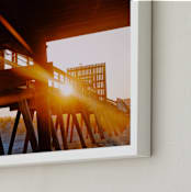 "Sunset Pier" - Art Print in Sunset Orange by Deana Clement - Frame Close-up