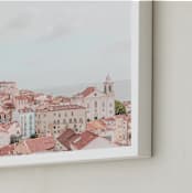 "Lisbon View" - Art Print in Coral by Heather Loriece - Frame Close-up