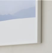 "Sands and Silhouettes" - Art Print in Sky Blue by Mike Sunu - Frame Close-up