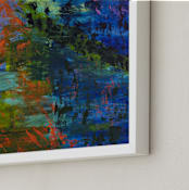 "Underwater Garden" - Art Print in Snorkel Blue by Camille Pietrow - Frame Close-up