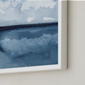 "Sunday Landscape" - Art Print in Deep Blue by Renee Anne Bouffard-McManus - Frame Close-up