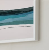 "Turquoise Wave" - Art Print in Turquoise by Caryn Owen - Frame Close-up