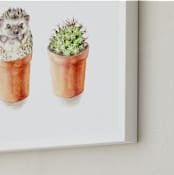 "One of These Things is Not Like theOther" - Art Print in cactus green by Lauren Rogoff - Frame Close-up
