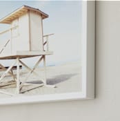 "Beach Tower" - Art Print in Sky Blue by Bree Madden - Frame Close-up