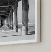 "Pier Through" - Art Print in Black and White by Shannon Howard - Frame Close-up