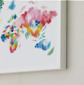 "Abstract World Map" - Art Print in Rainbow by Jessie Steury - Frame Close-up