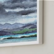 "Cloud Symphony Ring of Kerry Ireland" - Art Print in Stormy Indigo by Eva Marion - Frame Close-up