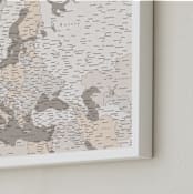 "Map of Europe with cities" - Art Print in Light earth tones by Rosana Laiz Blursbyai - Frame Close-up