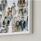 "Monday afternoon" - Art Print in blue by Lulaloo - Frame Close-up
