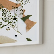 "Maidenhair Fern in the Woods" - Art Print in Camel Brown by Sarah McInroe - Frame Close-up