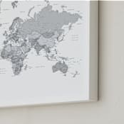 "Dominique world map" - Art Print in Cold grey and white by Rosana Laiz Blursbyai - Frame Close-up