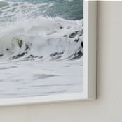 "Coastal Captivation" - Art Print in Hazy Teal by Charlotte Mello Stevenson - Frame Close-up
