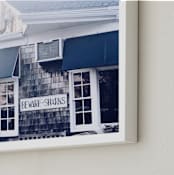 "Beware of Sharks" - Art Print in Vineyard Grey by Deana Clement - Frame Close-up