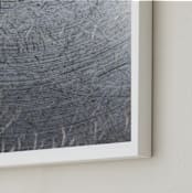 "A Chronicle of Marks No. 14" - Art Print in stainless steel grey by Janie Allen - Frame Close-up