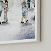 "La estacion" - Art Print in blueish grey by Lulaloo - Frame Close-up