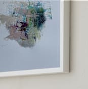 "A LITTLE BIRD TOLD ME" - Art Print in Teal Greens by ADRIENNE JACKSON - Frame Close-up