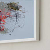 "SILENT TREATMENT" - Art Print in HOT ORANGE by ADRIENNE JACKSON - Frame Close-up